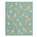 Load image into Gallery viewer, Knitted Baby Blanket - Green Kangaroo