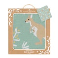 Load image into Gallery viewer, Knitted Baby Blanket - Green Kangaroo

