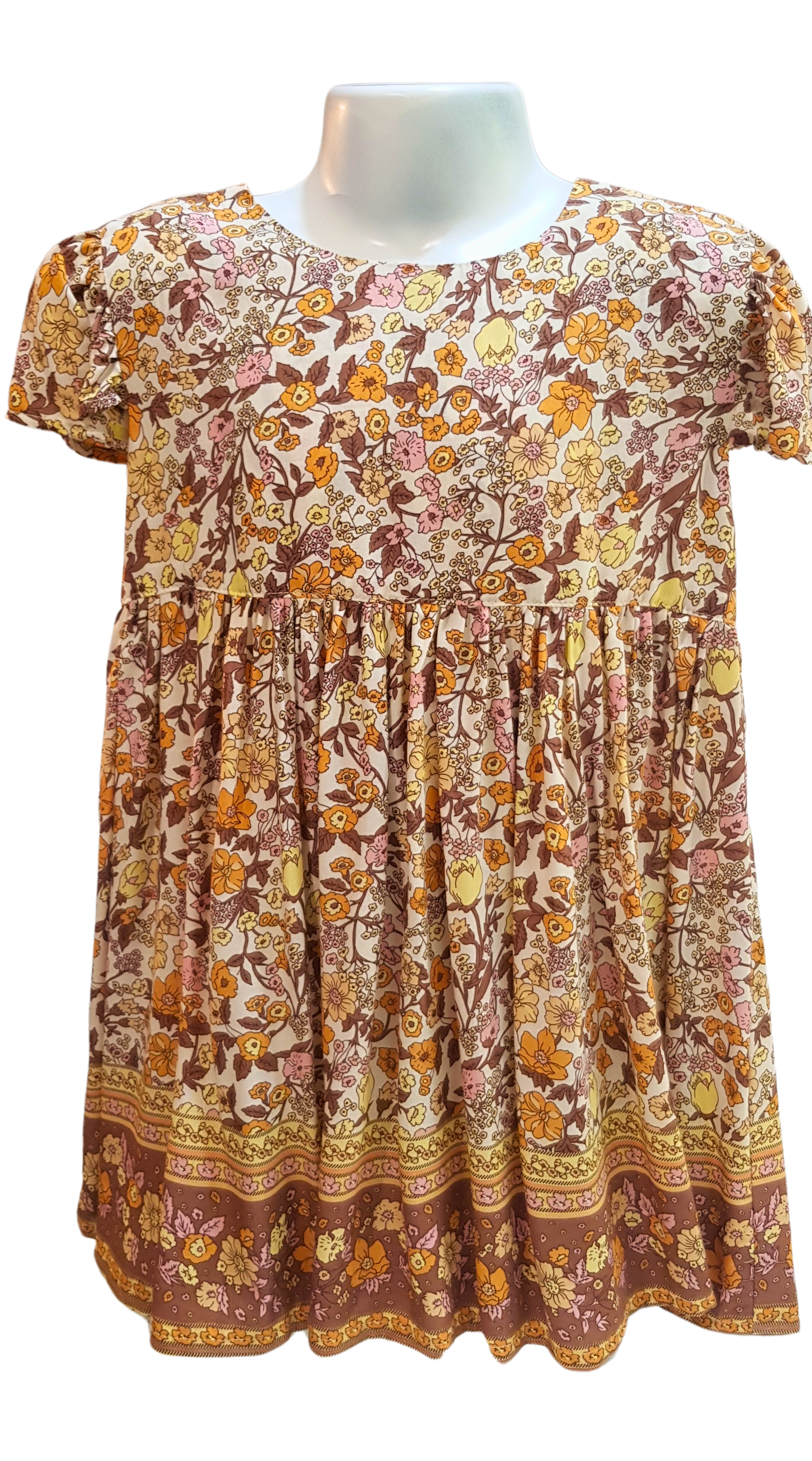 Milly Girls Dress - Chocolate