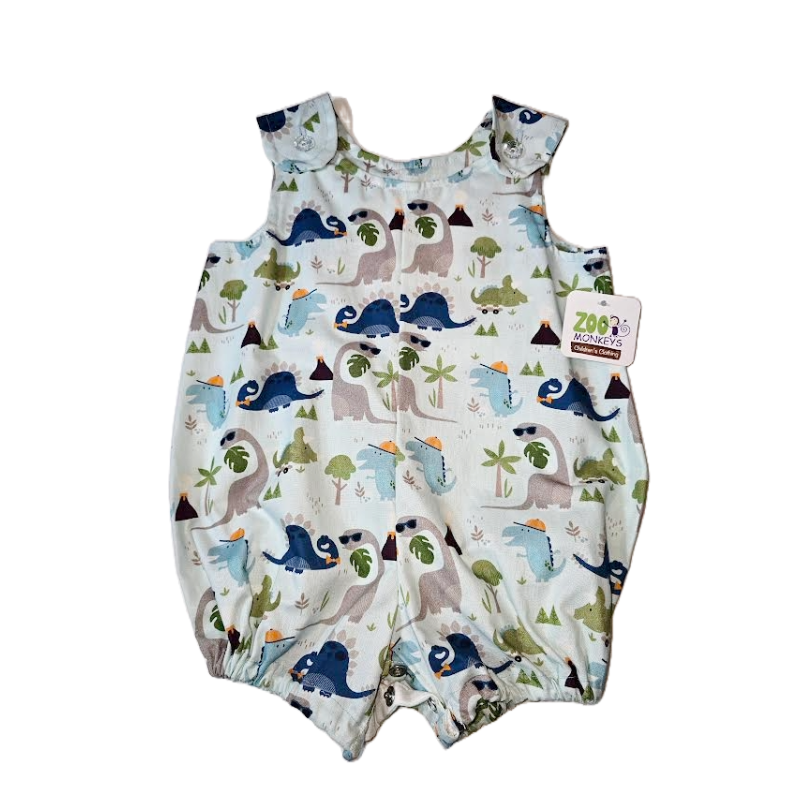 Blue Dinosaur Baby Romper