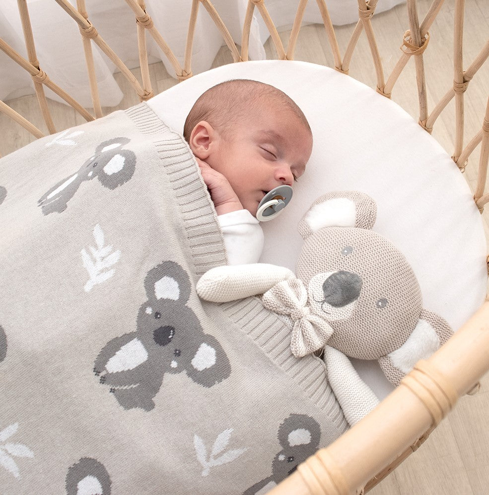 Knitted Baby Blanket - Grey