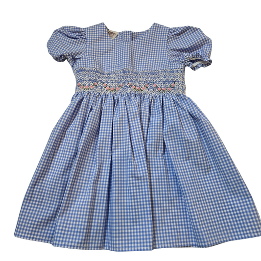 Blue Check Smock Dress