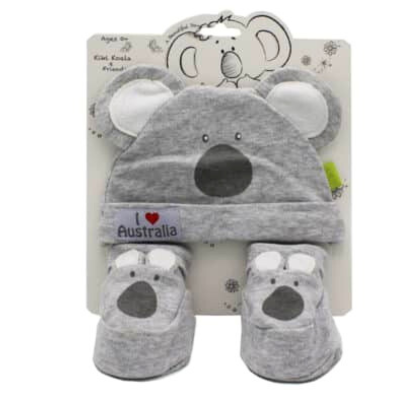 Hat & Bootie Set – Koala