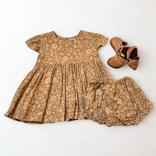Milly Girls Dress - Caramel