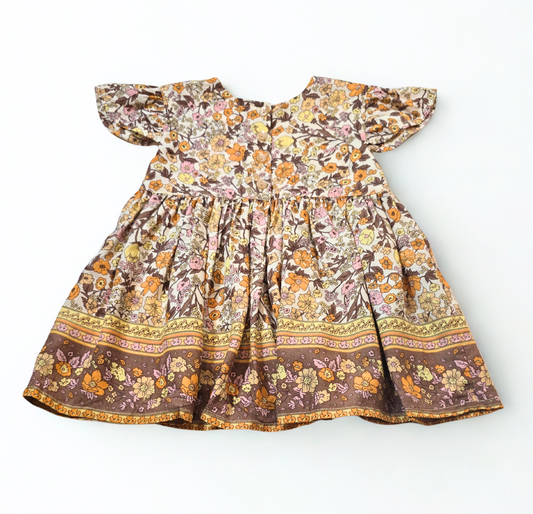 Milly Girls Dress - Chocolate