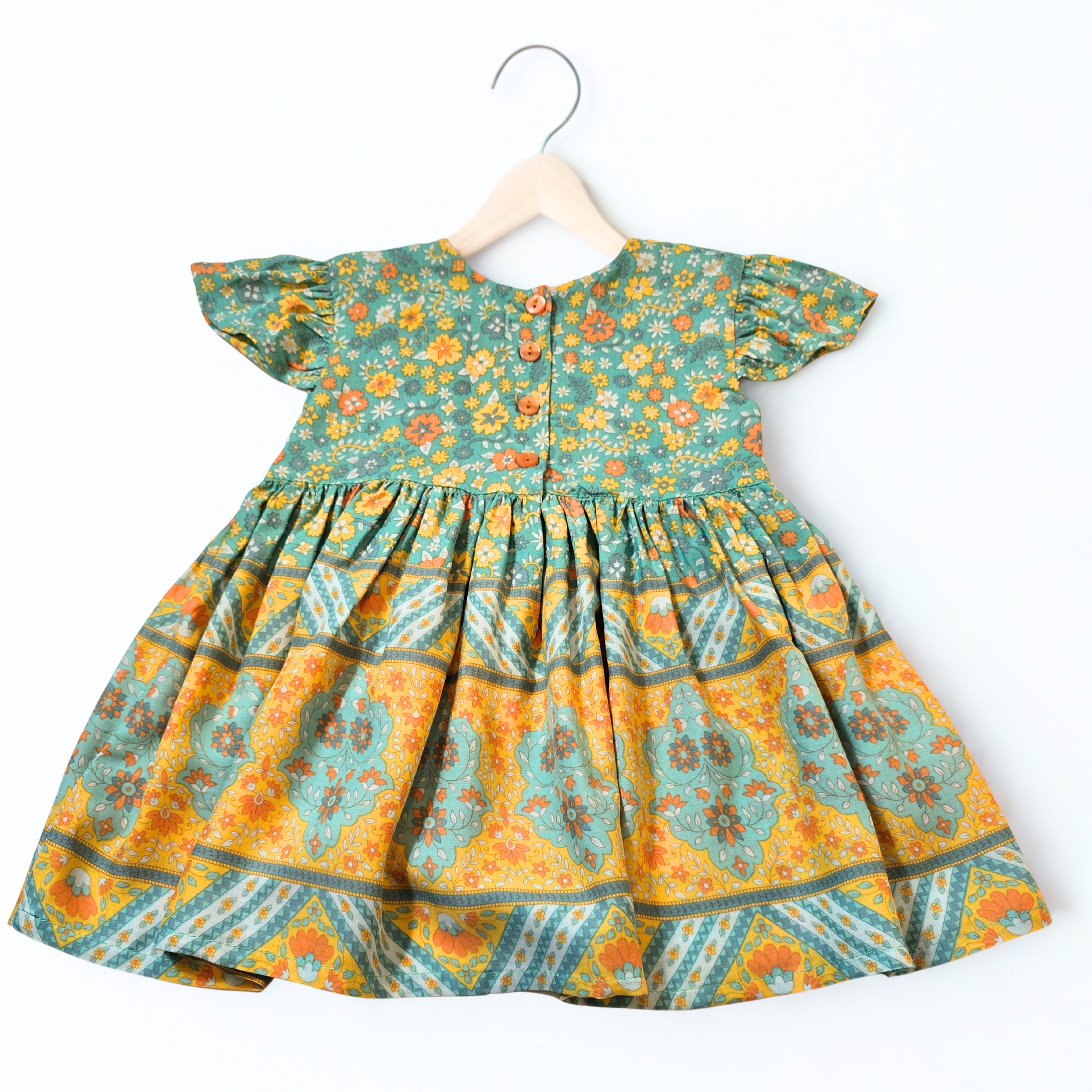 Milly Girls Dress - Green
