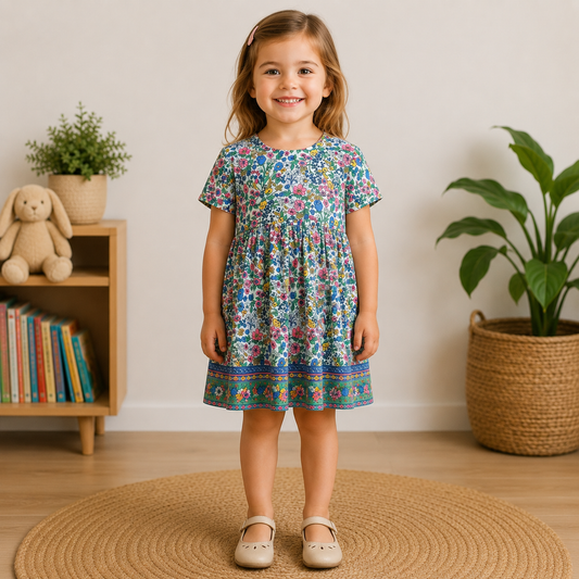 Milly Girls Dress - Turquoise