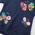 Load image into Gallery viewer, Girls Navy Butterfly Sweatshirt
