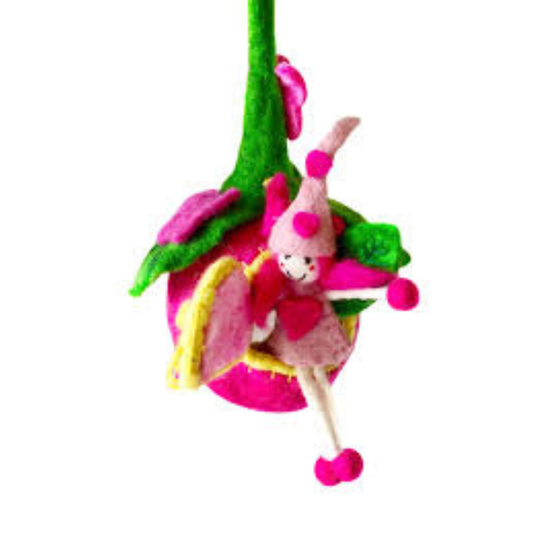 Pink Felt Fairy Pod - Small