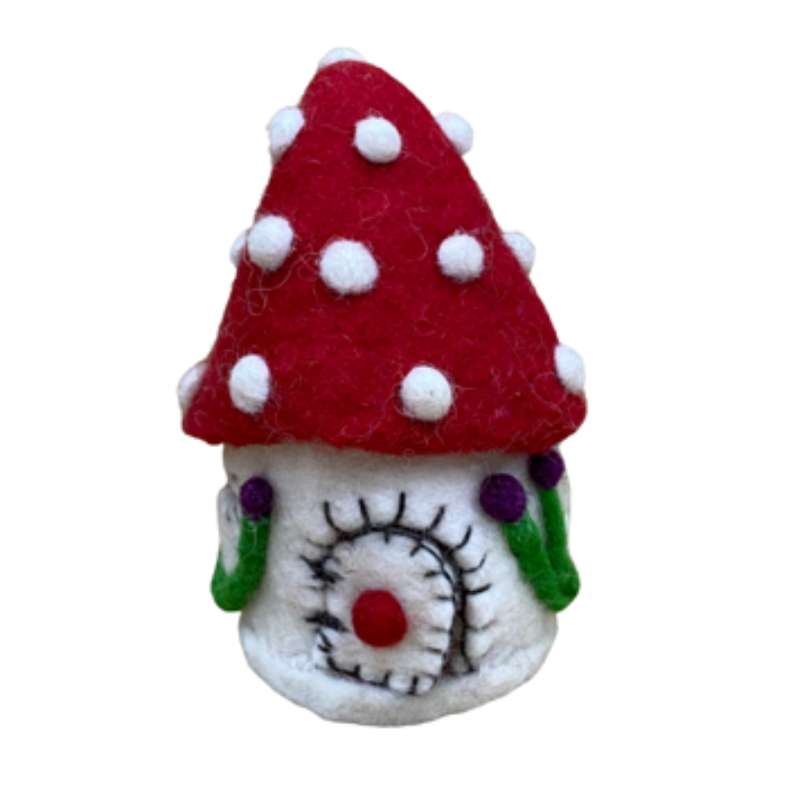 Toadstool Felt Fairy House